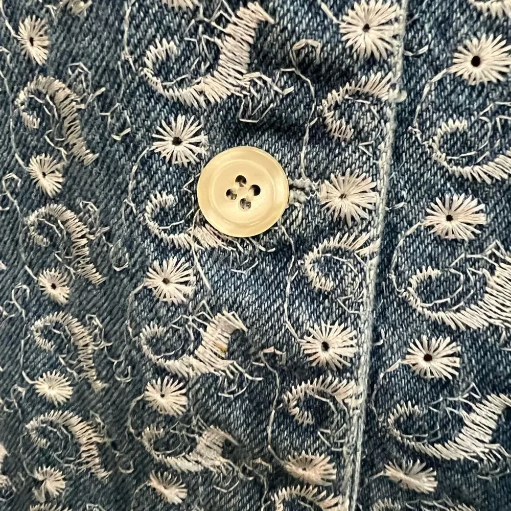 Vintage jean embroidered vest size M Weston Wear brand